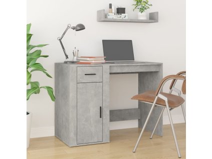 vidaXL Stôl betónovosivý 100x49x75 cm spracované drevo
