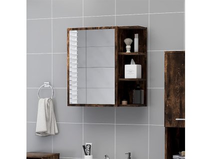 vidaXL Zrkadlová skrinka dymový dub 62,5x20,5x64 cm spracované drevo