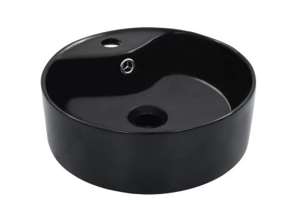 vidaXL Umývadlo s prepadom 36x13 cm keramické čierne