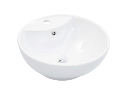 vidaXL Umývadlo s prepadom 46,5x18 cm keramické biele