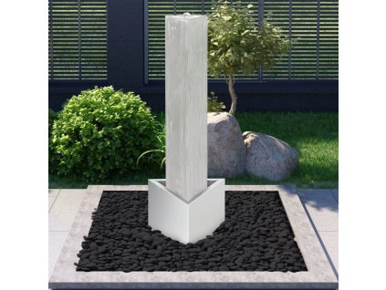 vidaXL Záhradná fontána, strieborná 37,7x32,6x110 cm, oceľ