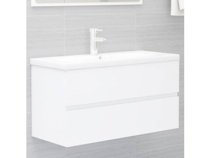 vidaXL Skrinka pod umývadlo, biela 90x38,5x45 cm, kompozitné drevo