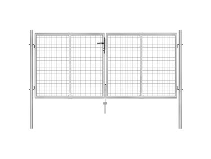 vidaXL Záhradná brána strieborná 306x150 cm galvanizovaná oceľ