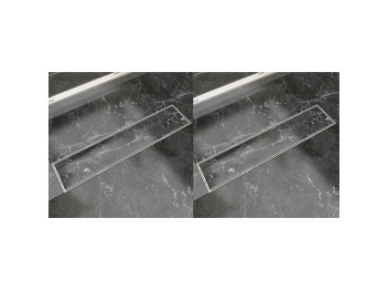 vidaXL Rovný sprchový odtok 2 ks 530x140 mm nehrdzavejúca oceľ
