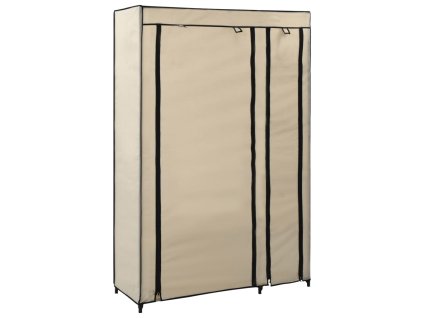 vidaXL Skladací šatník krémový 110x45x175 cm látkový