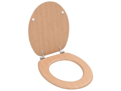 vidaXL WC sedadlo s poklopom, MDF, bambusový dizajn