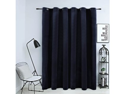 vidaXL Zatemňovací záves s kovovými očkami, zamat, čierny 290x245 cm