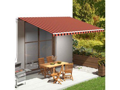 vidaXL Náhradná látka na markízu oranžovo-hnedá 5x3,5 m