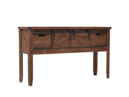 vidaXL Konzolový stolík z jedľového dreva 131x35,5x75 cm hnedý