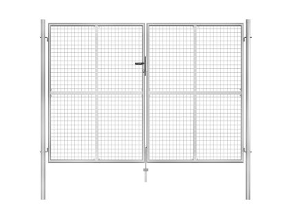 vidaXL Záhradná brána strieborná 306x225 cm galvanizovaná oceľ
