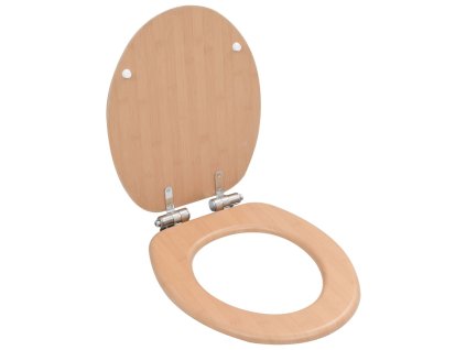 vidaXL WC sedadlo s pomalým sklápaním MDF dizajn bambusu