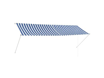 vidaXL Zaťahovacia markíza 350x150 cm modro-biela