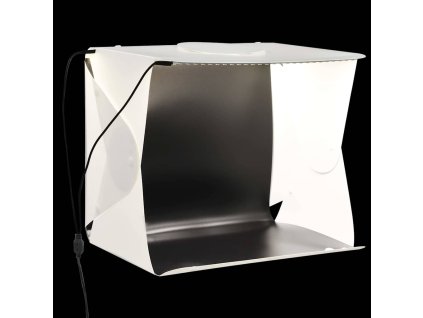 vidaXL Skladací LED štúdiový svetelný stan 40x34x37 cm plastový biely