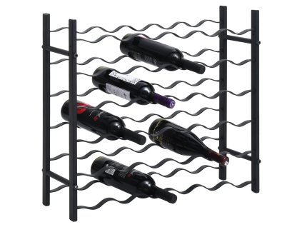 vidaXL Stojan na víno pre 36 fliaš čierny kovový