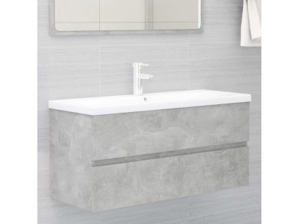 vidaXL Skrinka pod umývadlo, betónová 100x38,5x45 cm, kompozitné drevo
