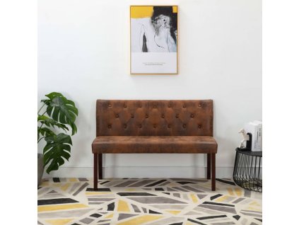 vidaXL Lavica hnedá 120 cm umelá semišová koža