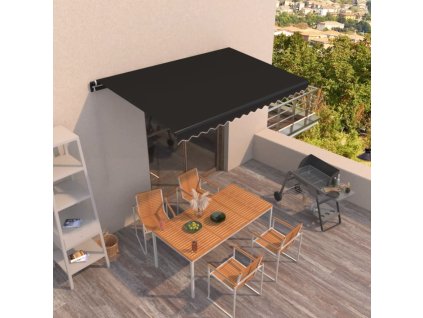 vidaXL Ručne zaťahovacia markíza 400x350 cm antracitová
