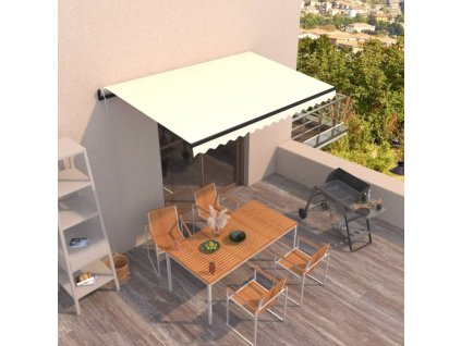 vidaXL Automaticky zaťahovacia markíza 400x350 cm krémová