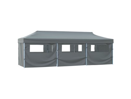 vidaXL Skladací párty stan s 8 bočnými stenami 870x291x315 cm antracitový