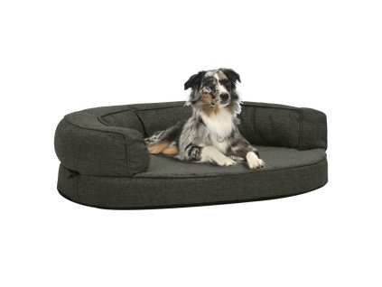 vidaXL Ergonomický matrac pre psa 75x53 cm ľanový vzhľad flís tmavošedý