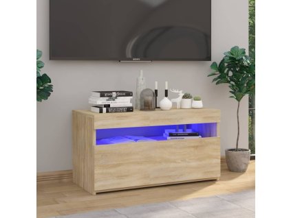 vidaXL TV skrinka s LED svetlami dub sonoma 75x35x40 cm
