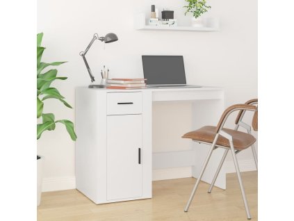 vidaXL Stôl biely 100x49x75 cm spracované drevo