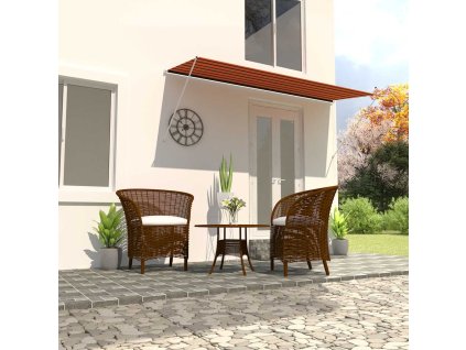 vidaXL Zaťahovacia markíza 350x150 cm oranžová a hnedá