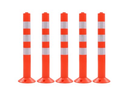 vidaXL Dopravné zahradzovacie stĺpiky, 5 ks plast 75 cm