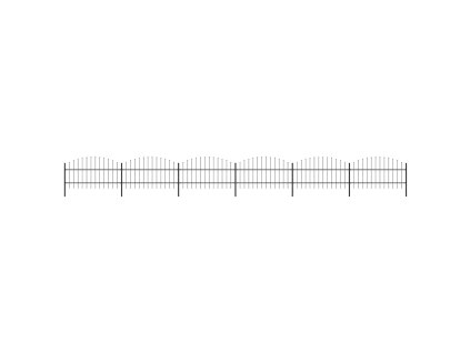 vidaXL Záhradný plot s hrotmi, oceľ (0,75-1)x10,2 m, čierny