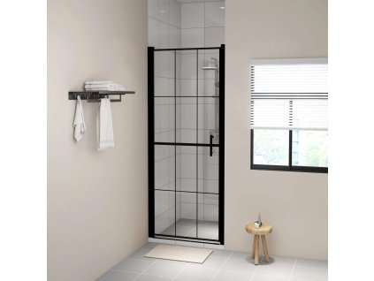 vidaXL Sprchové dvere čierne 91x195 cm tvrdené sklo