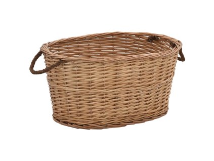 vidaXL Košík na palivové drevo s rúčkami 56x40x28 cm, prírodná vŕba