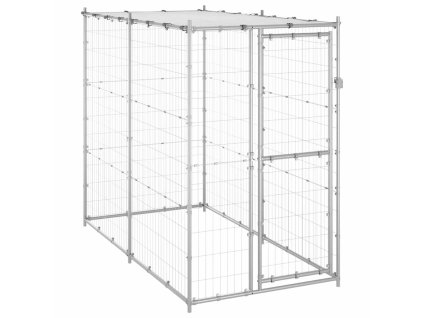 vidaXL Voliéra pre psy pozinkovaná oceľ so strechou 110x220x180 cm