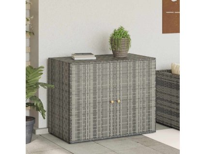 vidaXL Záhradná úložná skriňa šedá 100x55,5x80 cm polyratan