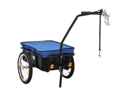 vidaXL Príves na bicykel/ručný vozík 155x60x83 cm, oceľ, modrý