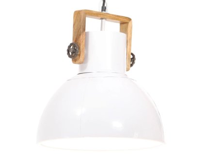 vidaXL Industriálna závesná lampa 25 W biela 40 cm okrúhla E27