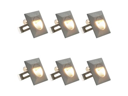 vidaXL Vonkajšie nástenné LED svetlá 6 ks, 5 W, strieborné, štvorcové
