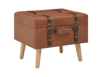 vidaXL Taburetka s úložným priestorom, svetlohnedá 40 cm, umelá koža