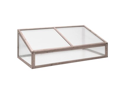 vidaXL Skleník sivý 110x58,5x39 cm jedľové drevo