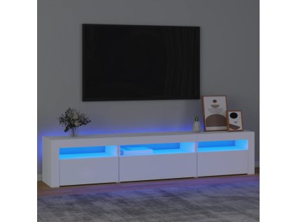 vidaXL TV skrinka s LED svetlami biela 195x35x40 cm