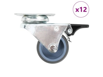vidaXL Dvojité otočné kolieska 12 ks, 50 mm