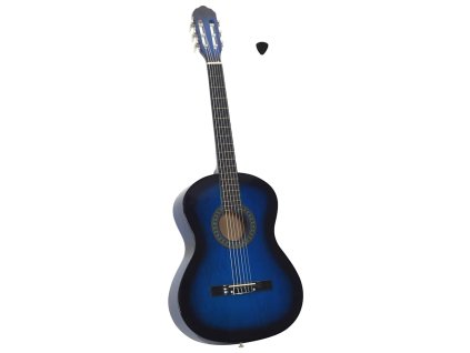 vidaXL Klasická gitara pre začiatočníkov modrá 4/4 39" lipové drevo