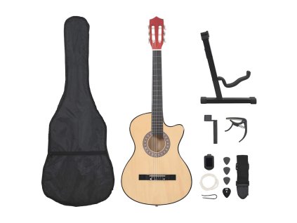 vidaXL 12-dielna folková akustická gitara Cutaway so 6 strunami 38"