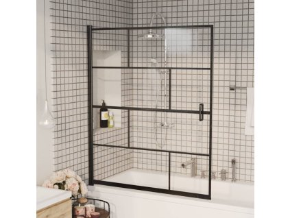 vidaXL Sprchový kút ESG 116x140 cm čierny