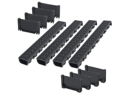 vidaXL Odvodňovací žľab plastový 4 m