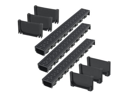 vidaXL Odvodňovací žľab plastový 3 m