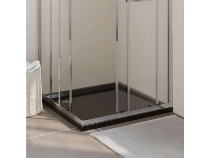 vidaXL Štvorcová sprchová vanička z ABS čierna 90x90 cm