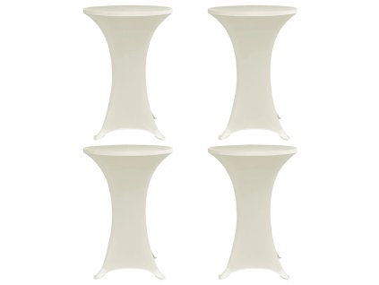 vidaXL Obrusy na stojaci stôl 4 ks krémové Ø80 cm naťahovacie