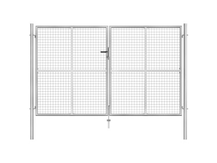 vidaXL Záhradná brána strieborná 306x200 cm galvanizovaná oceľ