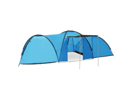 vidaXL Kempingový iglu stan 650x240x190 cm pre 8 osôb, modrý