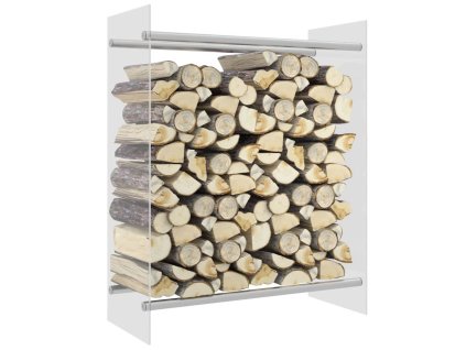 vidaXL Stojan na palivové drevo priehľadný 80x35x100 cm tvrdené sklo